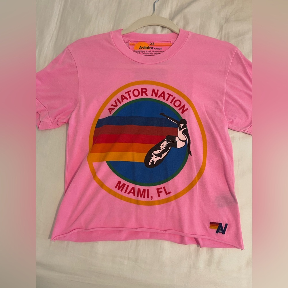 Aviator Nation Logo Cropped Tee